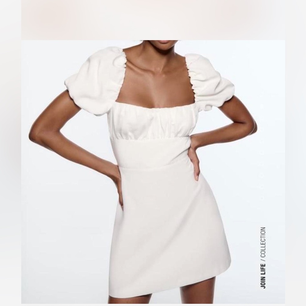 Zara White Linen Dress